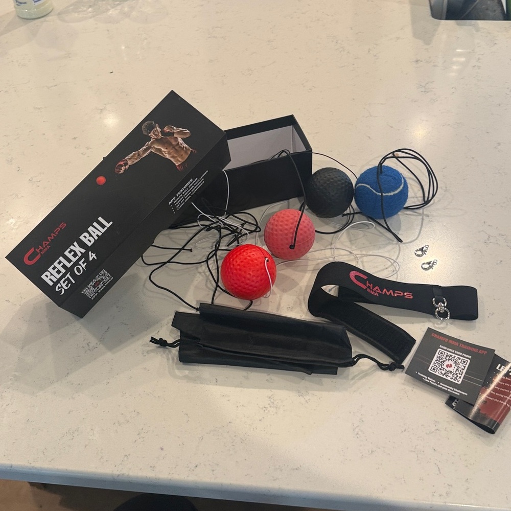 Champs MMA Reflex Ball Set of 4 - Black, Red, Blue
